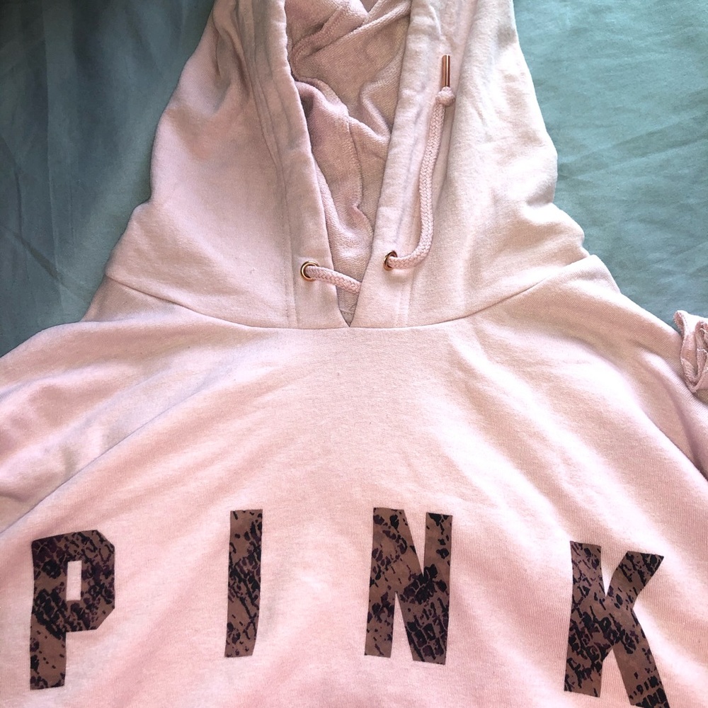 Pink open back hoodie